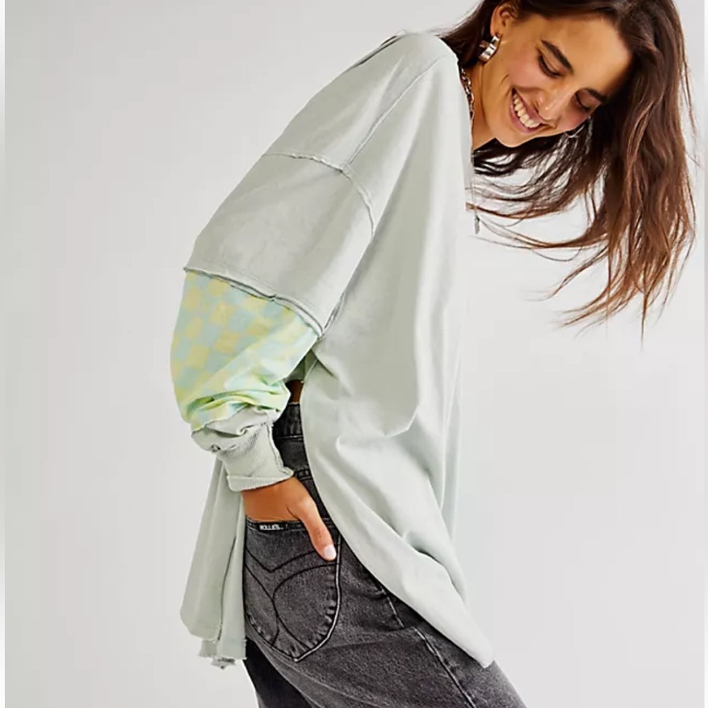 Free People Finish Line Twofer Oversized long sleeve shirt